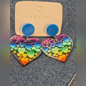 Colorful Heart Drop Earrings